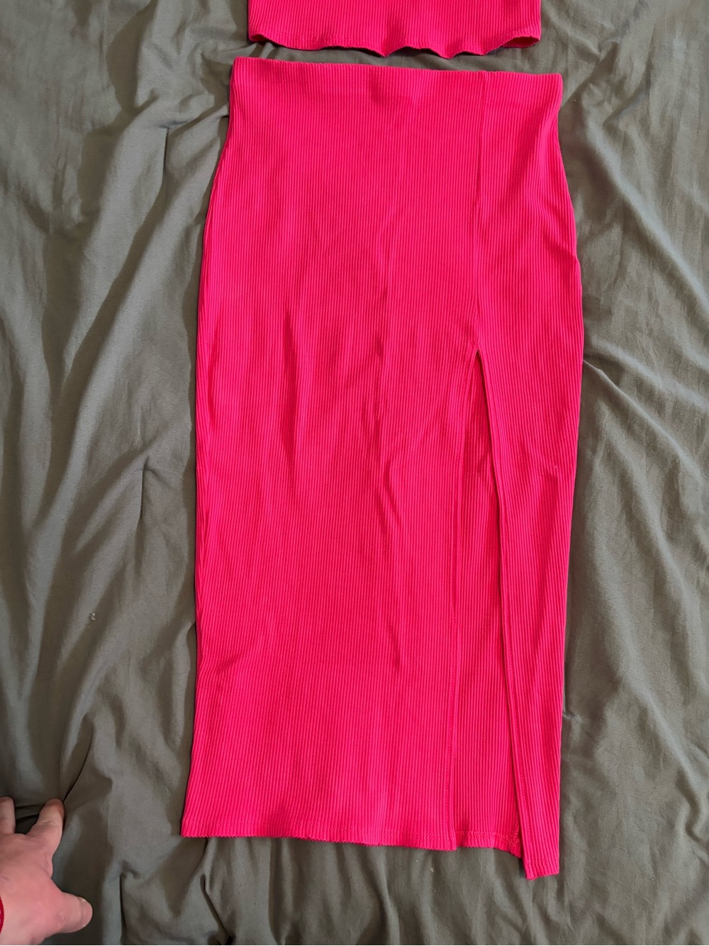 Lulu's Vibrant Hot Pink Ribbed Two-Piece Set - Picture 6 of 8